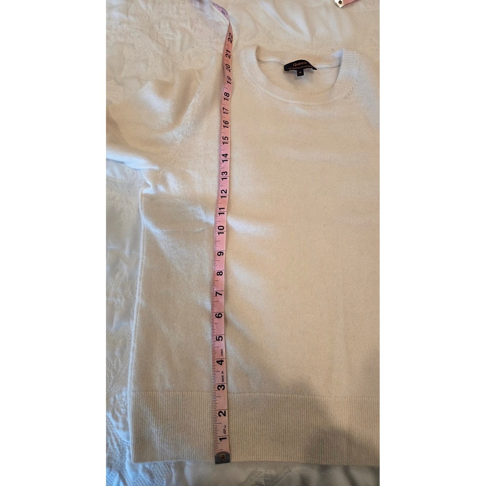 Quince Mongolian Cashmere Crewneck Sweater Ivory Cream Women Size Small - Picture 7 of 12